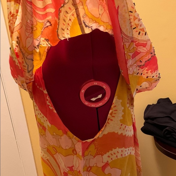 Abella Pink and Yellow Midi Dress - Picture 7 of 15